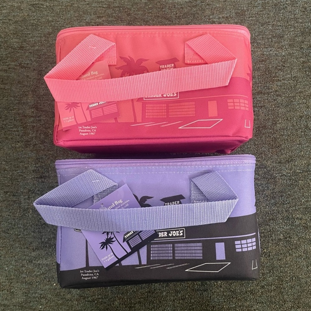 Trader Joe's Insulated Lunch Bags - Pink and Purple